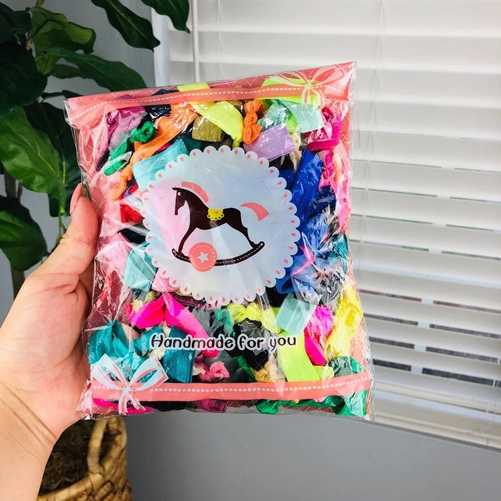 100 ELASTIC HAIR TIES / SCRUNCHIES /